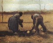Vincent Van Gogh Peasant and Peasant Woman Planting Potatoes (nn04) oil painting picture wholesale